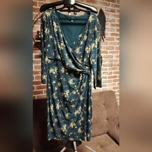 Ralph Lauren Dark Green Floral Wrap Dress